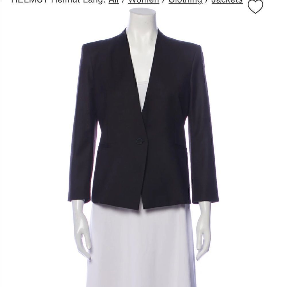 HELMUT Helmut Lang Black Collarless Blazer